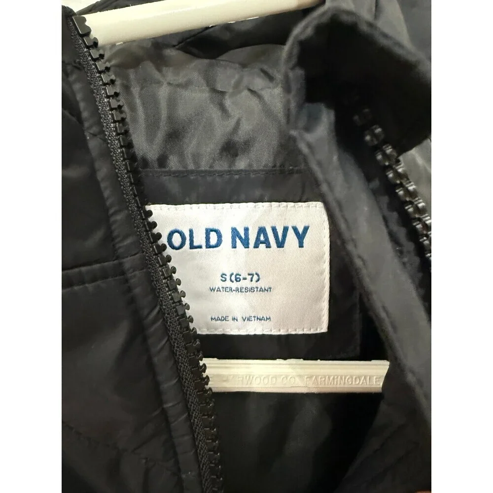 Old Navy Youth Black Puffer Jacket S 6–7